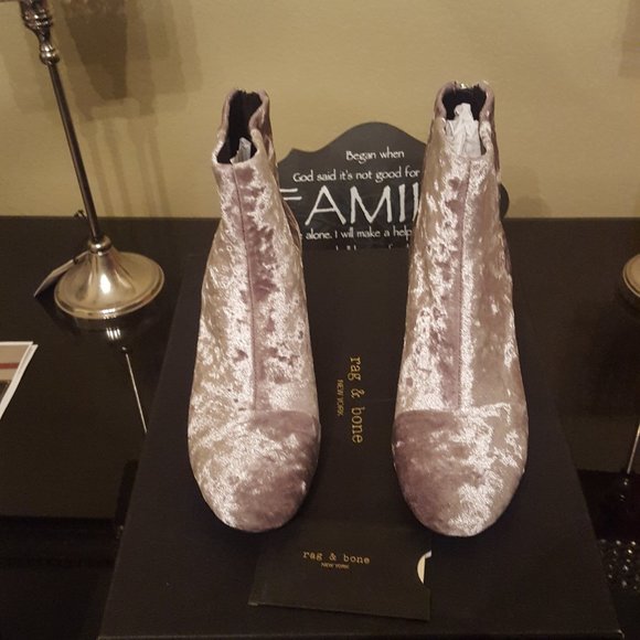 Rag & Bone Dove Velvet  Boots NIB size 7.5 - Picture 5 of 14